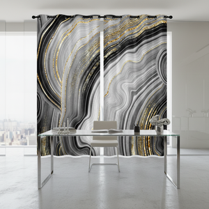 Rideau de luxe en peluche courte à texture marbrée imprimée en 3D <span class=keywords><strong>pour</strong></span> <span class=keywords><strong>chambre</strong></span>, salon et bureau - Product Image 3