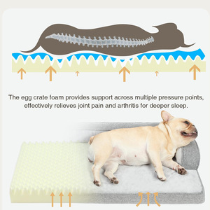 Memory Foam Pet <b>Bed</b> Rectangle Gray Washable <b>Dog</b> <b>Bed</b> for <b>Small</b> <b>Dogs</b> - Product Image 2