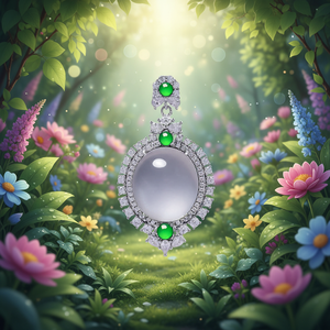 Qingyabailu Feicui High-grade Ice-transparent Crystal 925 Silver Set Natural <b>Jade</b> Pendant Classic Cucurbit Shape Anniversary - Product Image 5