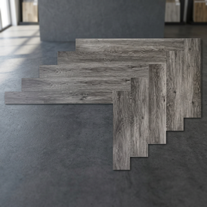 Suelo SPC con Aspecto de Madera Gris, Sistema de Clic, Resistente al Agua, Loseta de Vinilo Texturizada, Acabado Industrial Cepillado - Product Image 3