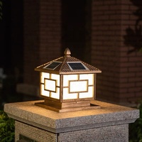 Usine en gros solaire poste porte principale lampe moderne extérieur pilier lumière étanche jardin lumière