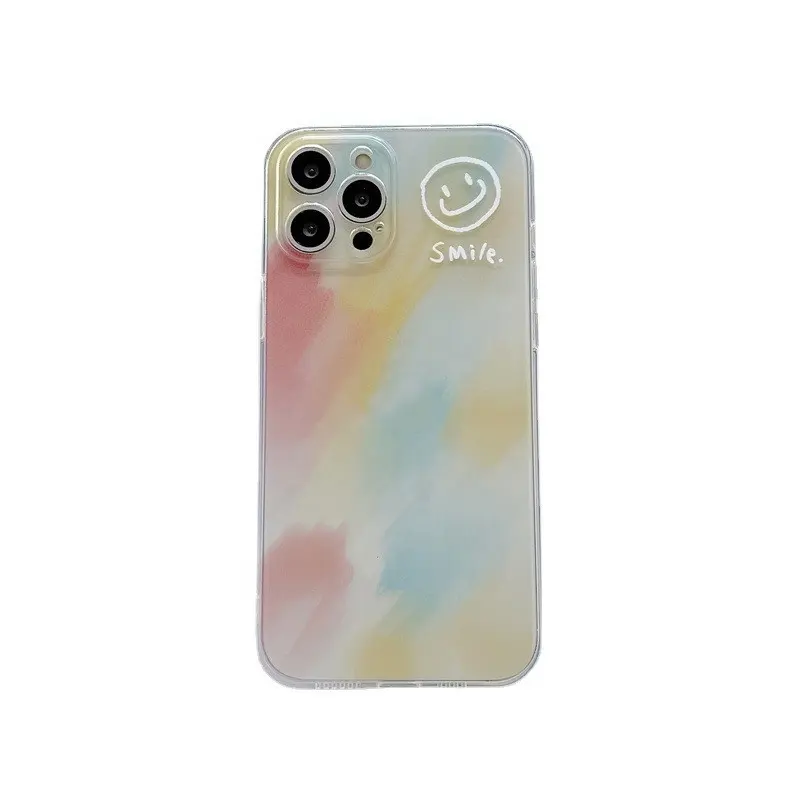 Uslion — coque de téléphone portable, protection anti-rayures pour iPhone 12 Pro, mince, en TPU, Design de joyeux smiley, mode