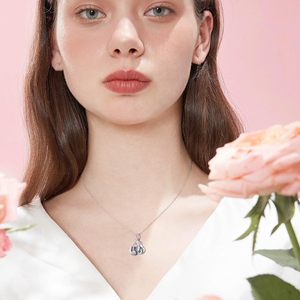 Collar de cadena de aleación con colgante de guante de boxeo y lazo rosa <span class=keywords><strong>para</strong></span> la concienciación sobre el cáncer de mama en mujeres - Product Image 2