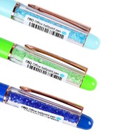 Stylos flottants multifonctionnels O&Q promotionnels pas chers à faire soi-même, en plastique, multicolores, orange, jaune, pailletés