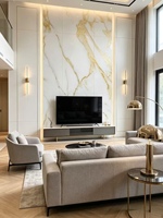 Panneau mural en charbon de bambou doré - Plaque moderne à grain de bois avec différentes textures, surface brossée pour appartement
