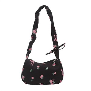 <b>Large</b> Capacity Single Shoulder Floral <b>Bag</b> Autumn Pleated Underarm Sweet <b>Drawstring</b> Polyester <b>Bag</b> D-013 - Product Image 1