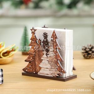 Wooden Christmas <b>Tree</b> Shaped Tissue Holder Desktop Napkin Holder Holiday Decoration Desktop <b>Standing</b> Tissue Organizer - Product Image 2