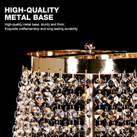 Style européen Mariage Hôtel Salle Banquet Décoration Suspendus Cristal Perle Rideau Fleur Stand Led Centres De Table