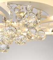 Plafonnier LED moderne JACKSUN pour la maison, en acrylique et cristal, lumière tricolore, lampe de plafond à intensité variable 20'' avec télécommande pour chambre à coucher