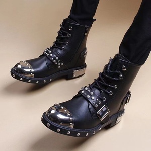 Men's College Students Outdoor Fashion Mountaineering Black High-<b>top</b> Thick-soled Casual Shoes Large Size Increase - Product Image 3