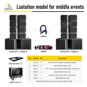 K210-A 액티브 10 인치 라인 배열 KS28-A 18 인치 서브 우퍼 전문 라인 배열 스피커 오디오 야외 콘서트 사운드 시스템 - Product Image 5