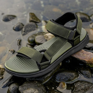 Sandales de plage pour hommes, légères, écologiques, fabriquées en usine, avec rivets, sans colle, antidérapantes, résistantes à l'usure, confortables, fermeture à boucle auto-agrippante - Product Image 4