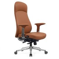 Chaises de bureau modernes de qualité supérieure pour dirigeants ou directeurs exécutifs, en cuir avec ventilation du siège, chaise de bureau en cuir marron pour le bureau