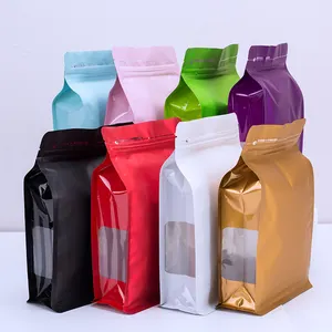 Fast delivery aluminium foil tea pet food packaging bags flat bottom pouch with zipper