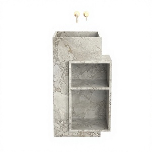 Lavabo sur pied moderne personnalisable avec solution de rangement pour salles de bain familiales, modèle OEM PS-2011A-CAEA - Product Image 1