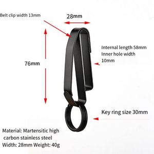 Stainless Steel Men's Waist Hanging Car <b>Key</b> <b>Chain</b> Large Size <b>Key</b> Clip Wear Belt Buckle Outdoor <b>Key</b> Rings - Product Image 6