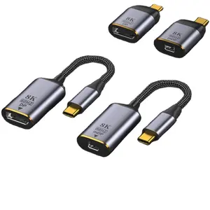 8K hai chiều Loại-C để Displayport Dp 1.4 Cáp Adapter USB C để Mini dp chuyển đổi 8K 60Hz 4K/120Hz Loại C để dp Adapter