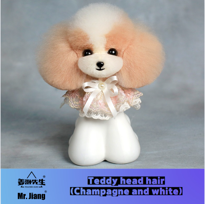 Cheveux de tête de nounours (Champagne et blanc)