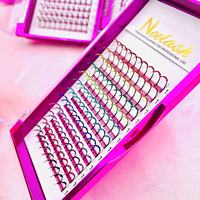 Extensions de cils individuelles personnalisées pour fêtes de Noël, mariages, fées, extensions de cils colorées, pointes scintillantes, éventails pré-faits, faux cils