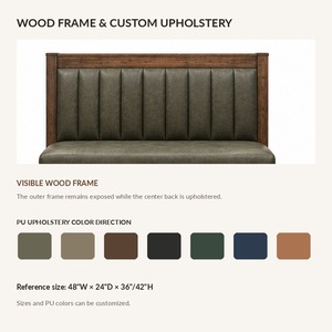 Banquette traditionnelle rembourrée pour restaurant, mobilier de restaurant avec cadre, sièges pour café, bistrot, salle à manger, USA DDP - Product Image 3