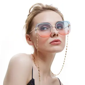 眼镜批发高品质钛钢眼镜链时尚ins风格金银心太阳镜链