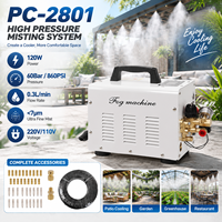Système de brumisation haute pression 120W, 60 bars, 860 PSI, 0,3 L/min, machine de refroidissement à brume ultra fine pour serre et jardin