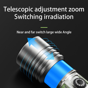 Có thể sạc lại Zoomable công suất cao IP65 không thấm nước nam châm ngọn đuốc với móc siêu sáng XHP50 Hợp kim nhôm khẩn cấp ngọn đuốc ánh sáng - Product Image 4