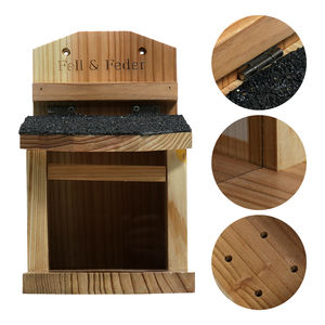 Mangeoire à écureuils en bois robuste FSC&BSCI, sans assemblage requis, pour la cour, le jardin extérieur, boîte à nourriture pour écureuils - Product Image 1