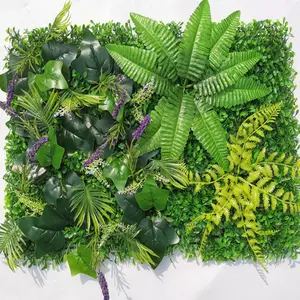 3D Kunststoff Kunst gras Blume Wand matte Innen dekorative gefälschte Fliesen grüne Wand Hintergrund künstliche Landschaft Gras für Wand