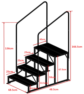 4-bước Motorhome Trailer Non-Slip phụ trợ đường sắt cầu thang bước bậc thang tăng dần nền tảng thang Phân tăng dần thang - Product Image 1