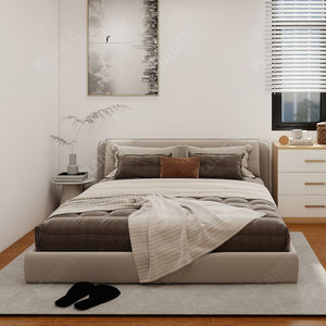 Marco de cama moderno de lujo con almacenamiento Juego de dormitorio de estilo americano Juego de dormitorio de almacenamiento tapizado de 4 piezas con mesita de noche de 3 cajones - Product Image 1