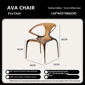 Ensemble table et chaises de salle à manger en acrylique transparent AVA, design italien de luxe léger, mobilier pour la maison, pour salle à manger/salon, tabouret individuel - Product Image 4