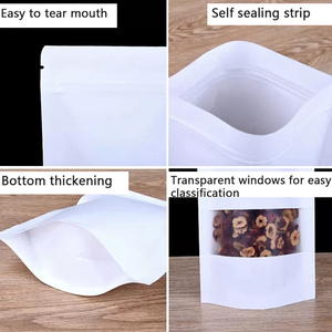 Bolsas de Papel Kraft Blancas con Cierre y Ventana HD, Reutilizables, Impermeables, a Prueba de Humedad, Empaque de Lujo para Alimentos, Dulces y Azúcar - Product Image 3