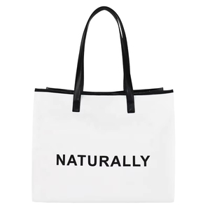 Naturally <b>Canvas</b> Tote <b>Bag</b> <b>Large</b> Size Letter Print Shopping <b>Bag</b> Shoulder Handle Daily Use - Product Image 6