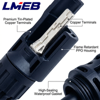 Câble d'alimentation 1P 2,5/4/6mm² pour panneau solaire 30A 45A 60A 1500V avec connecteur étanche IP67 et contacts en cuivre sans oxygène