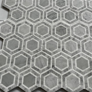 Carreaux de mosaïque hexagonale - Résistants à l'usure et antidérapants pour les murs intérieurs, les crédences de cuisine et les entrées de maison - Product Image 1