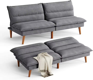 Nhà sản xuất bấm vào <span class=keywords><strong>Clack</strong></span> đôi vải to sợi <span class=keywords><strong>Sofa</strong></span> 2 chỗ ngồi loveseat vải ngủ couch futon <span class=keywords><strong>sofa</strong></span> đi ngủ cho phòng khách - Product Image 1