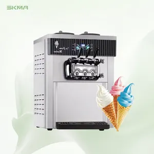 New Design Industrial Automatic Soft Ice Cream Machine Stainless Steel Self Serve Three Flavors Frozen Yogurt Maker