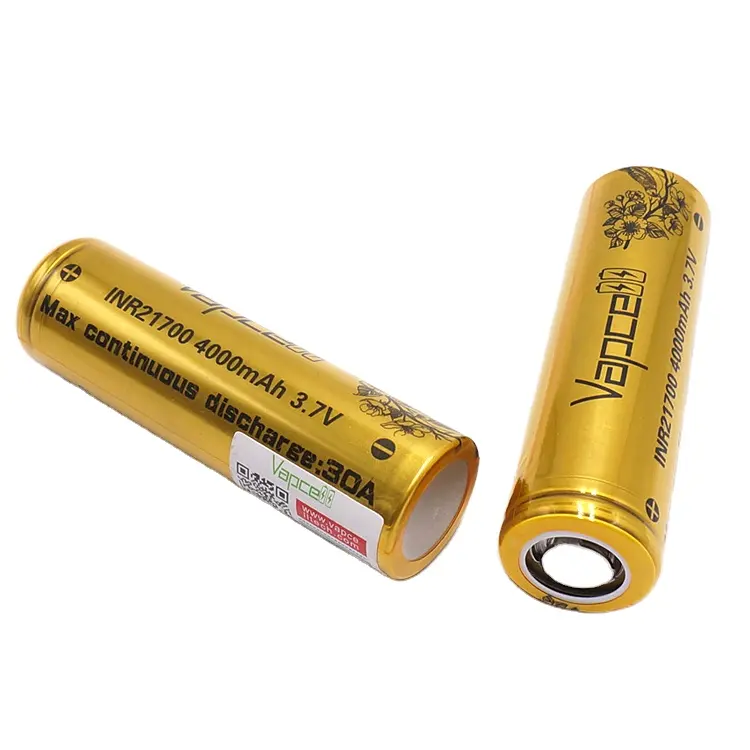 21700リチウムイオンゴールドバッテリーvapcell ICR21700 4000 2600mah 30A携帯21700電池に等しい40T