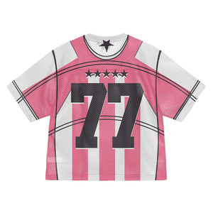 高品質ジャージー マルチエレメント 欧米風クールストリートグラフィティ メッシュデザイン ユニセックススポーツシャツ OEM/ODM - Product Image 5