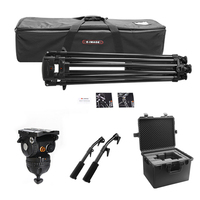 Kit trépied fluide robuste E-IMAGE EG40 PLUS 150 mm pour caméras de cinéma et de studio