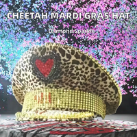Chapeau unisexe à paillettes et strass, à rayures, à pointes, motif guépard, pour Mardi Gras, Carnaval, Orleans, Burning Man, Fêtes, Festivals, Quatre Saisons, Équitation