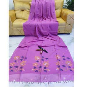 Sari de Algodón Jamdani de Lujo, Tejido a Mano, Elegante para Fiestas y Festivales, Moda Étnica Femenina - Product Image 1