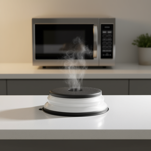 Couvercle anti-éclaboussures pour micro-ondes, couvercle alimentaire en plastique pliable de 10,4 pouces pour la cuisson au micro-ondes - Product Image 2
