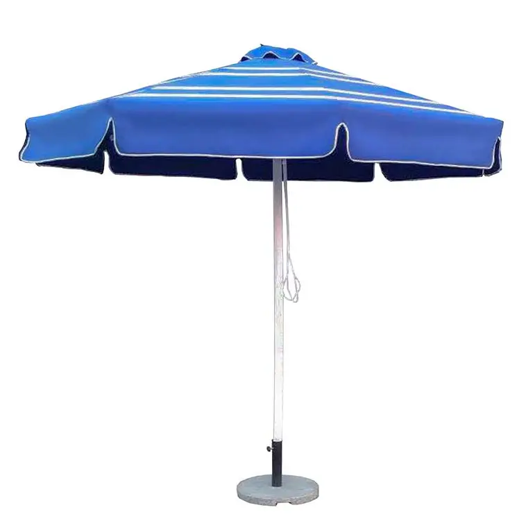 blue outdoor garden restaurant wedding table colour fringe parasol umbrella