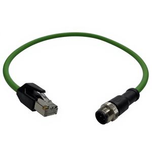 Câble Ethernet personnalisé M12 RJ45 4P8P étanche IP67 avec gaine en PVC, conducteur en cuivre sans oxygène, marque AN HUA pour - Product Image 4