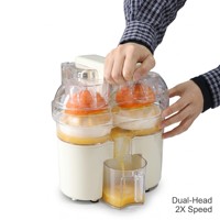 SHANGKAI Oranje Citruspers 1.5L 120W Oplaadbaar USB Dubbele Kop Elektrische Citruspers Waterdicht Buiten & Auto Gebruik