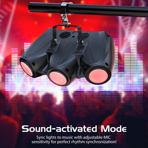 192-LED RGBW Projecteur de contrôle du son de <span class=keywords><strong>dirigeable</strong></span> à trois têtes DMX512 Mode IP20 pour les projets de fêtes KTV d'éclairage à effet de scène - Product Image 4
