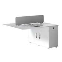 Poste de travail de bureau individuel moderne en bois avec cloison de séparation pour employé, ensemble de mobilier de bureau blanc, vente en gros