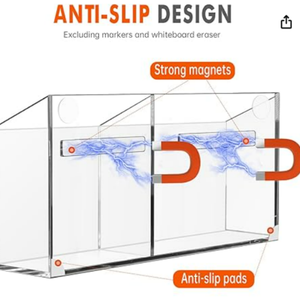 Portalápices magnético acrílico antideslizante-<span class=keywords><strong>Organizador</strong></span> <span class=keywords><strong>de</strong></span> pizarra blanca y marcador <span class=keywords><strong>de</strong></span> nevera para almacenamiento <span class=keywords><strong>de</strong></span> oficina, aula y cocina - Product Image 3